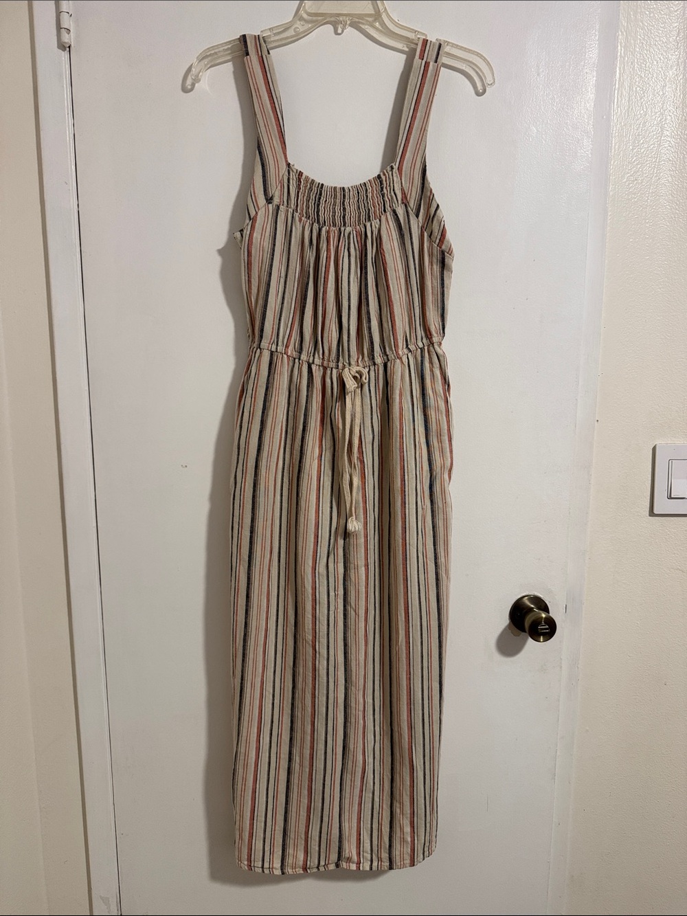 Final Touch Cream Striped Sleeveless Jumpsuit